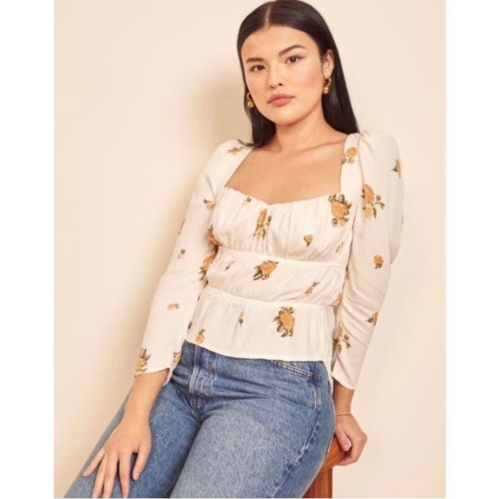 Reformation Plath floral top